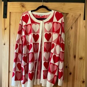 Northstyle Red and White Heart Cardigan